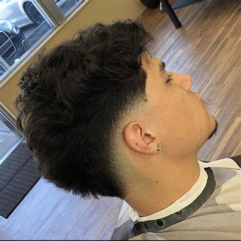 curly mullet fade haircut|hip mullet fade haircut.